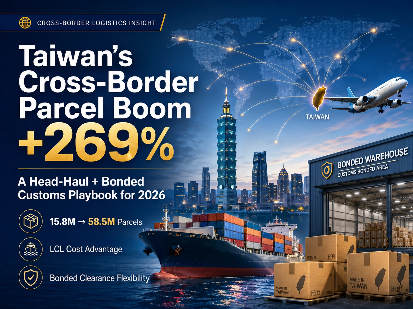 Taiwan’s Cross-Border Parcel Boom +269%: A Head-Haul + Bonded Customs Playbook for 2026