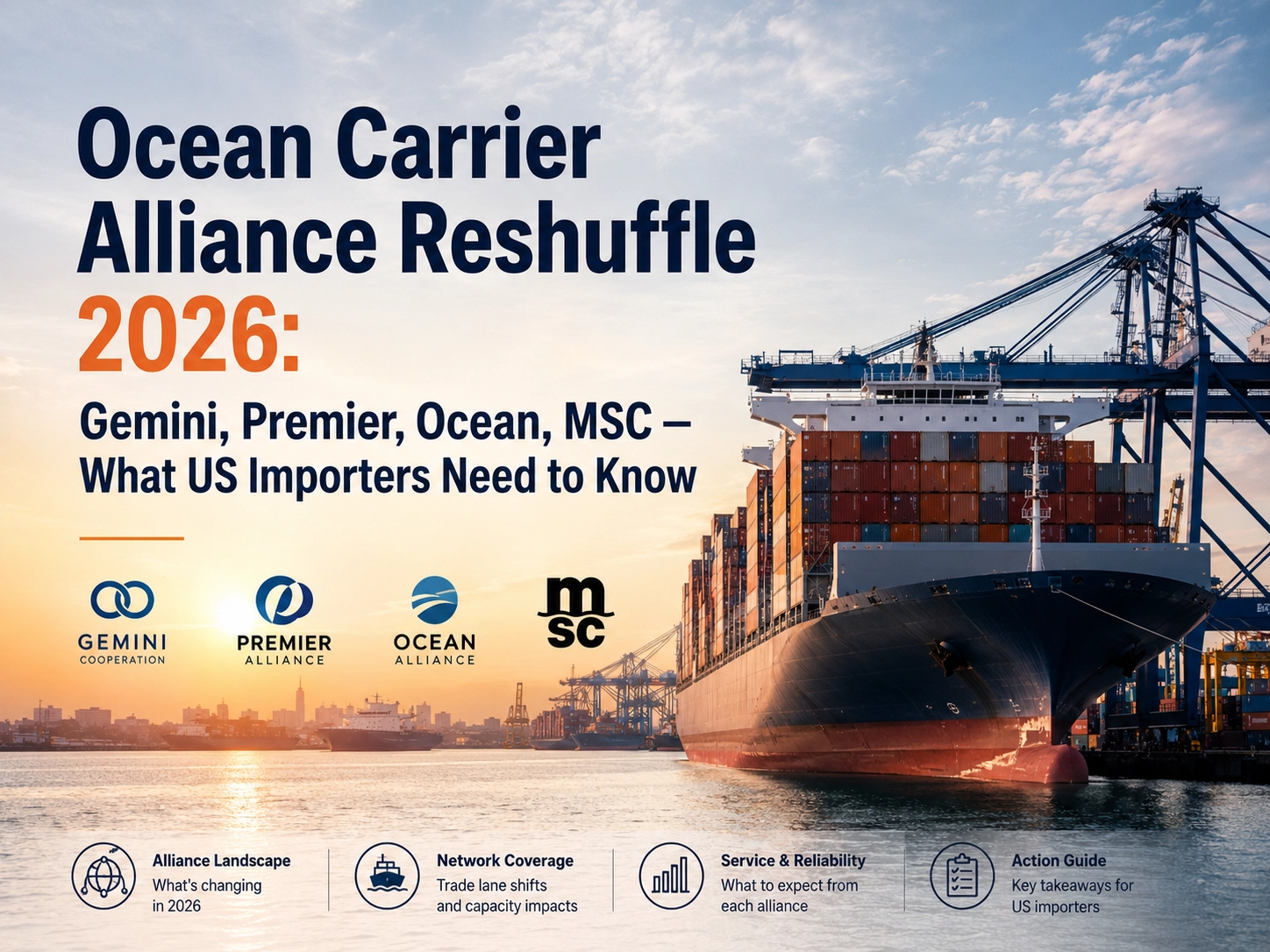 Ocean Carrier Alliance Reshuffle 2026: Gemini, Premier, Ocean, MSC — What US Importers Need to Know