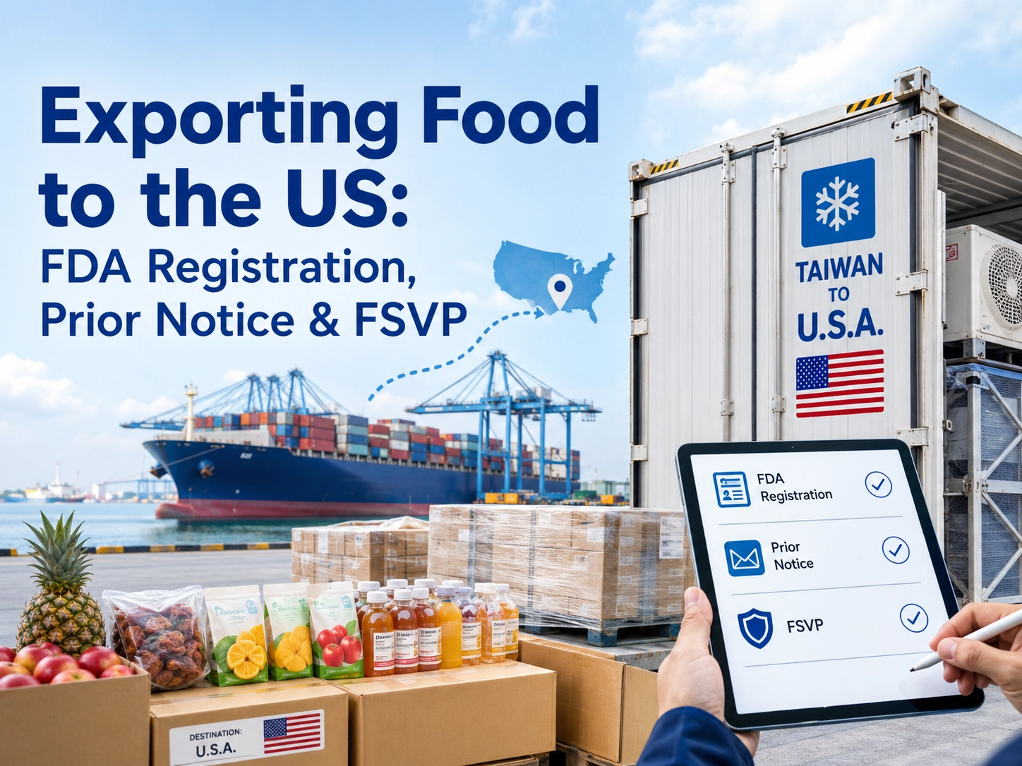 Shipping food exports to the USA